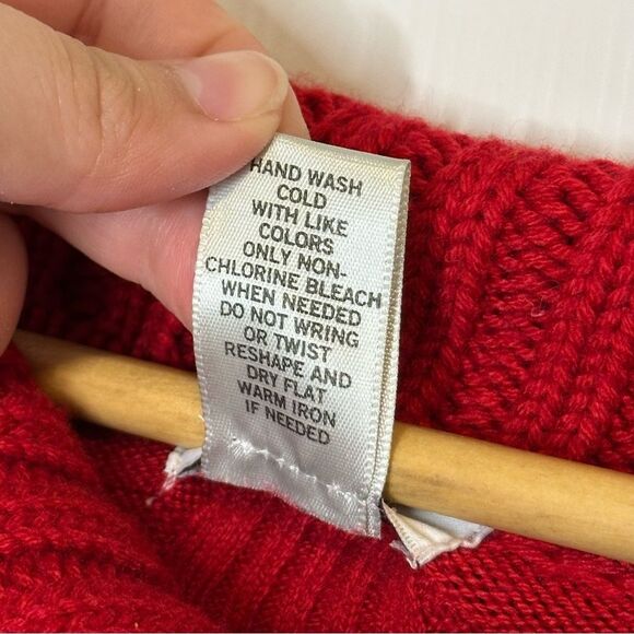 Y2K Cache Red Wool Blend Button Collar Cowl Neck Sweater Tunic XS Coquette Cozy - Picture 7 of 7